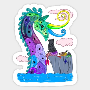 Sea Dragon and MerKitties Sticker